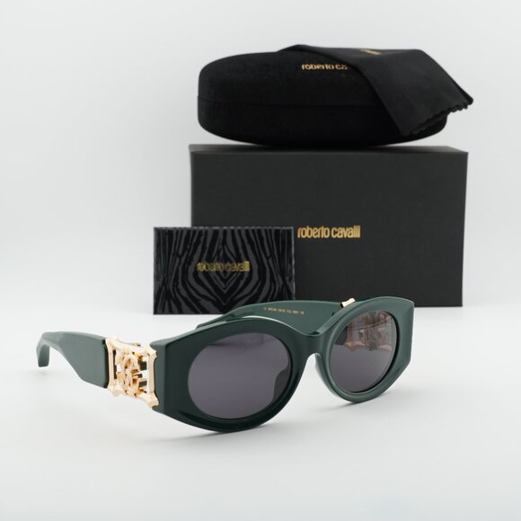 Roberto Cavalli SRC064 0D80 Oval Sunglasses - Green/Grey main image 9